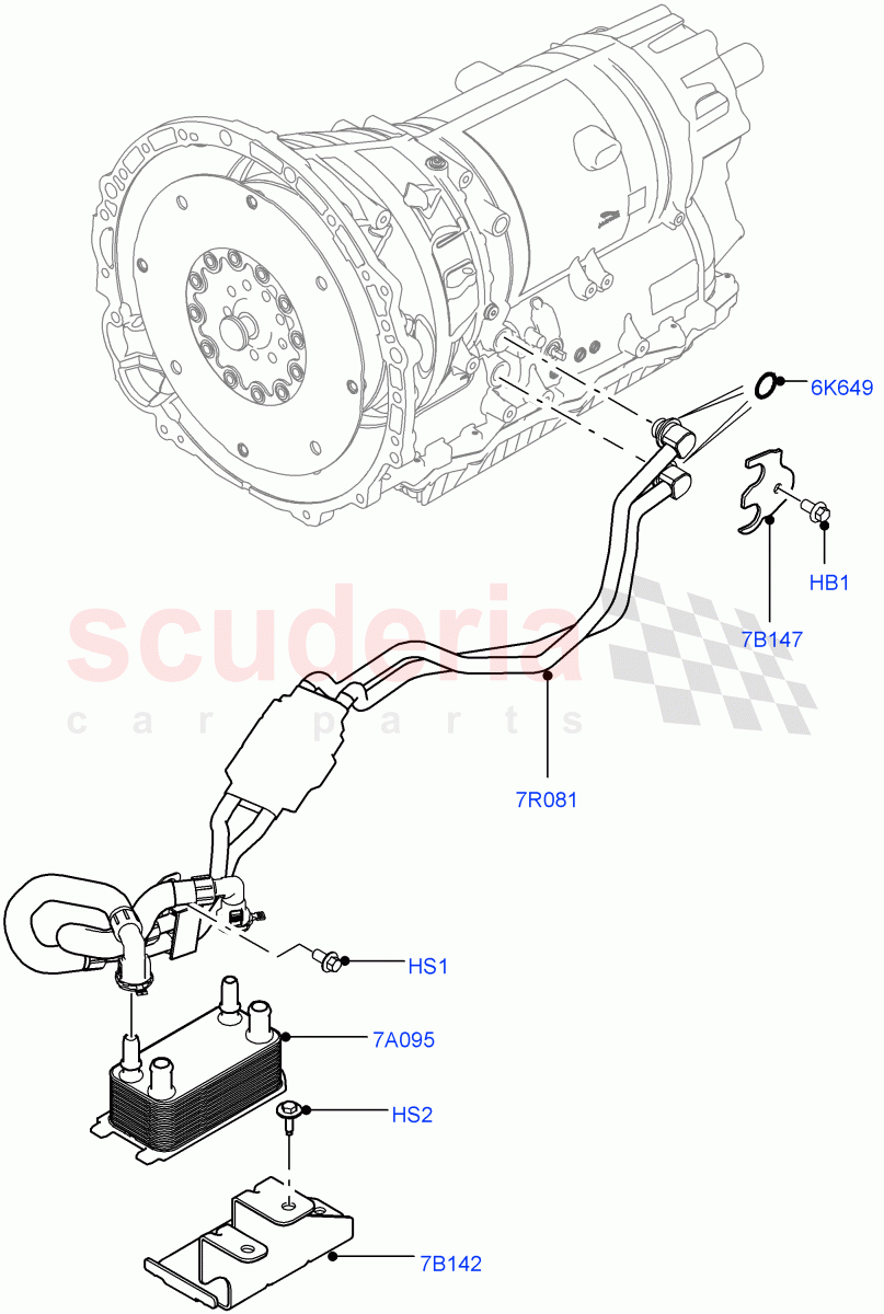 Transmission Cooling Systems(3.0 V6 D Gen2 Twin Turbo,8 Speed Auto Trans ZF 8HP70 4WD) of Land Rover Land Rover Range Rover Velar (2017+) [2.0 Turbo Petrol AJ200P]