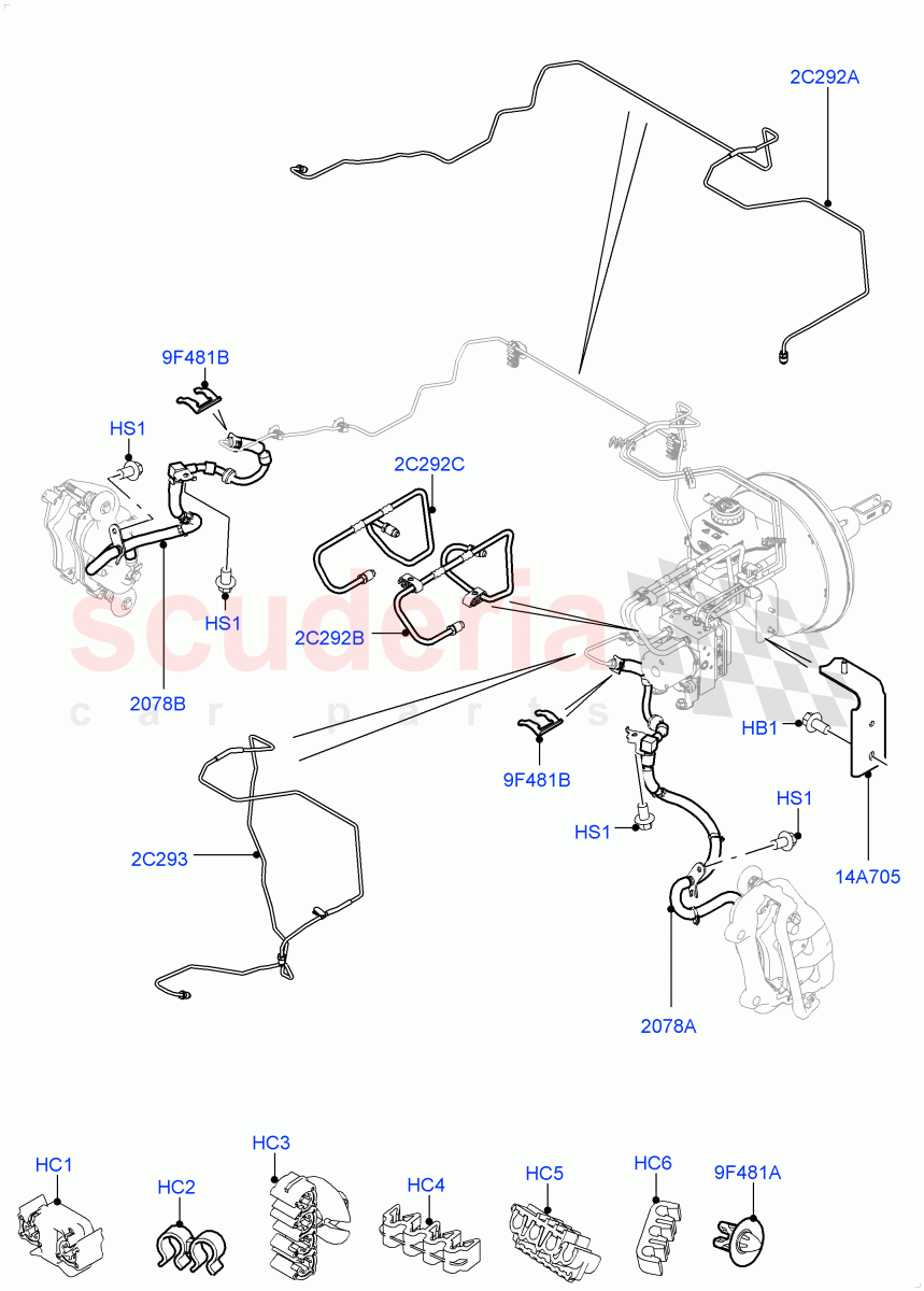 Front Brake Pipes(LHD)((V)FROMAA000001) of Land Rover Land Rover Discovery 4 (2010-2016) [2.7 Diesel V6]