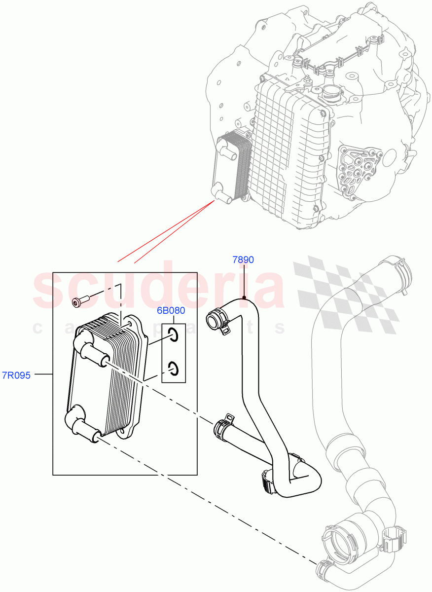 Transmission Cooling Systems(2.2L CR DI 16V Diesel,9 Speed Auto AWD,Halewood (UK))((V)FROMEH000001) of Land Rover Land Rover Range Rover Evoque (2012-2018) [2.0 Turbo Diesel]