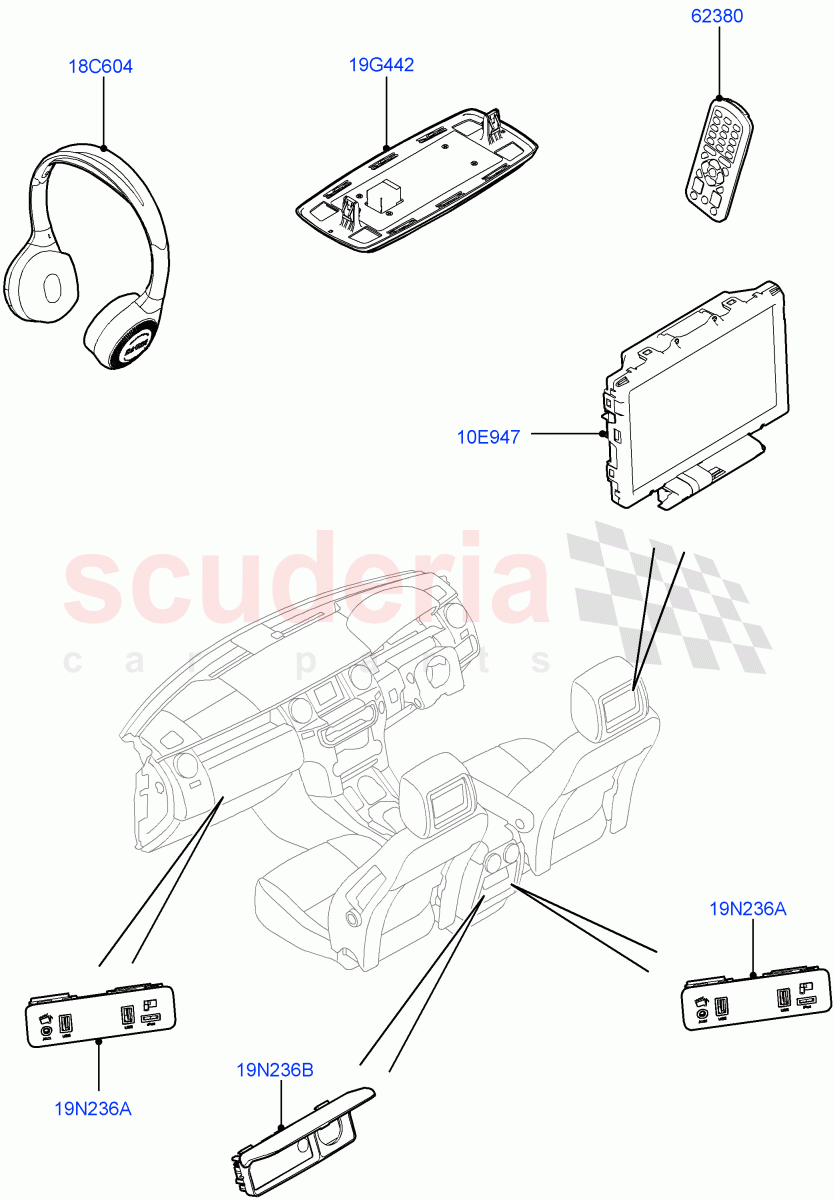 Family Entertainment System (Rear Seat) ((V) FROMEA000001) of Land Rover Land Rover Discovery 4 (2010-2016) [5.0 OHC SGDI NA V8 Petrol]