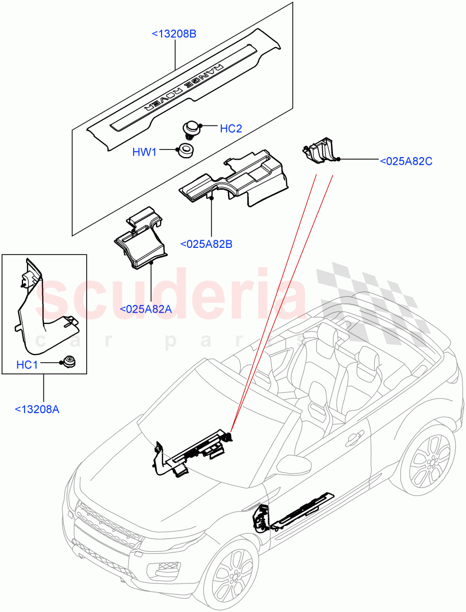 Side Trim(2 Door Convertible,Halewood (UK)) of Land Rover Land Rover Range Rover Evoque (2012-2018) [2.0 Turbo Petrol AJ200P]