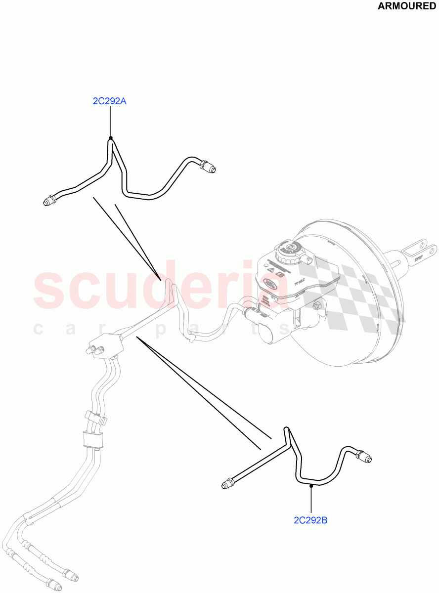 Front Brake Pipes(Armoured)((V)FROMEA000001) of Land Rover Land Rover Range Rover (2012-2021) [2.0 Turbo Petrol GTDI]