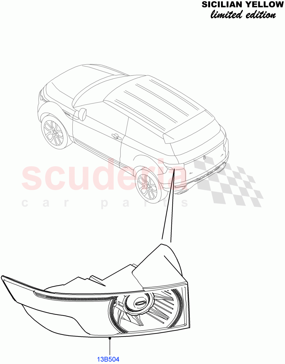 Rear Lamps(Sicilian Yellow Limited Edition,Halewood (UK))((V)FROMDH000001) of Land Rover Land Rover Range Rover Evoque (2012-2018) [2.0 Turbo Petrol GTDI]