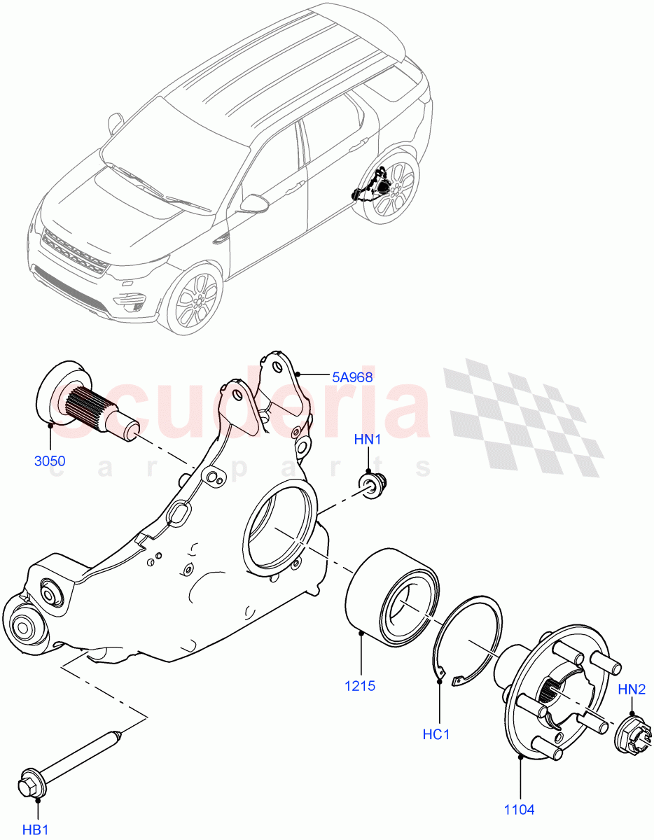 Rear Knuckle And Hub (Halewood (UK)) ((V) TOKH999999) of Land Rover Land Rover Discovery Sport (2015+) [2.0 Turbo Diesel]
