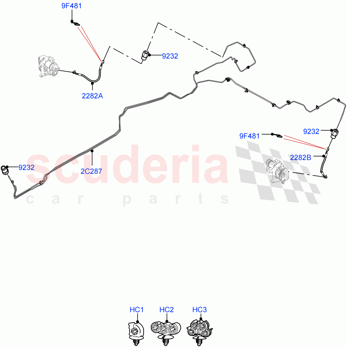 Rear Brake Pipes ((V) FROMMA000001) of Land Rover Land Rover Range Rover Velar (2017+) [3.0 I6 Turbo Diesel AJ20D6]