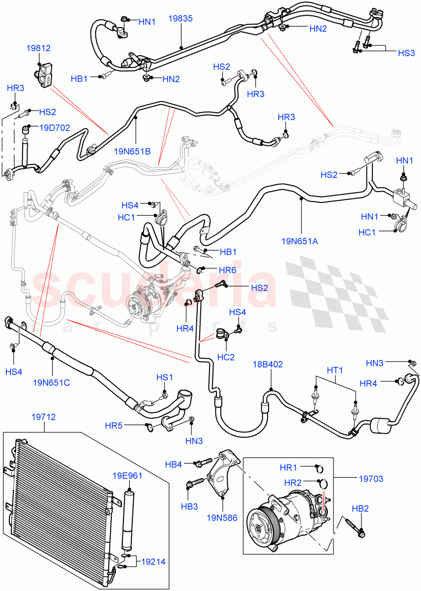 Air Conditioning Condensr/Compressr (4.4L DOHC DITC V8 Diesel) ((V) FROMBA000001) of Land Rover Land Rover Range Rover (2010-2012) [5.0 OHC SGDI NA V8 Petrol]