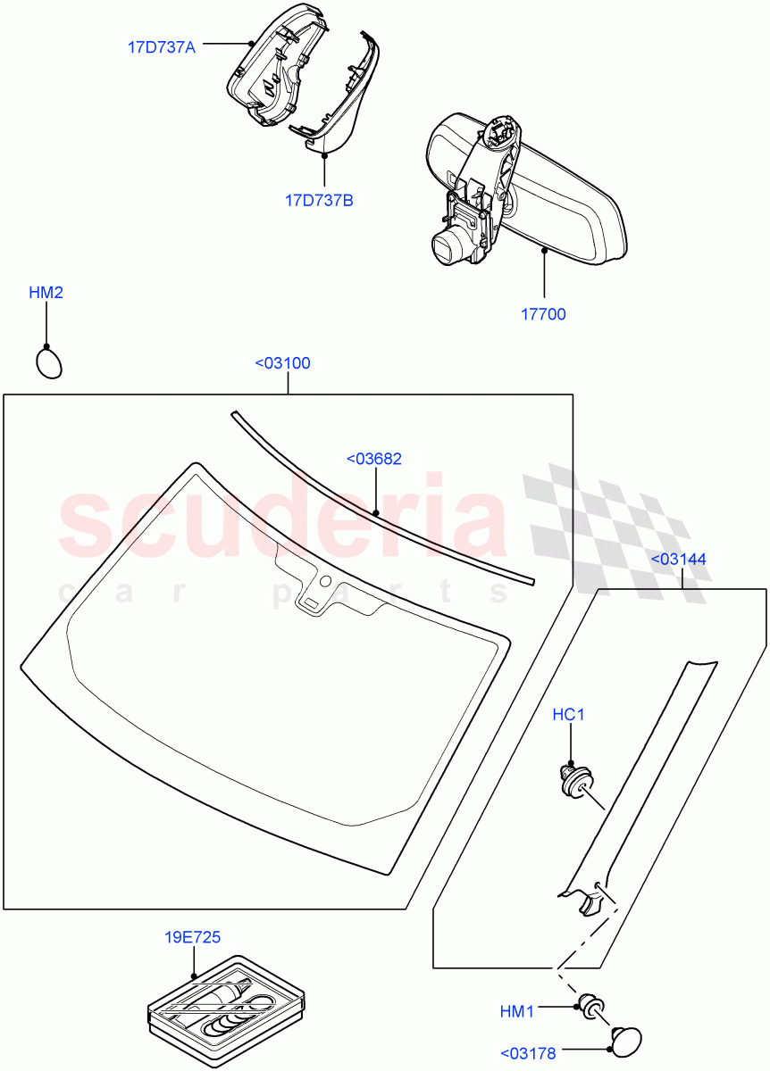 Windscreen/Inside Rear View Mirror ((V) FROMAA000001) of Land Rover Land Rover Range Rover Sport (2010-2013) [3.6 V8 32V DOHC EFI Diesel]
