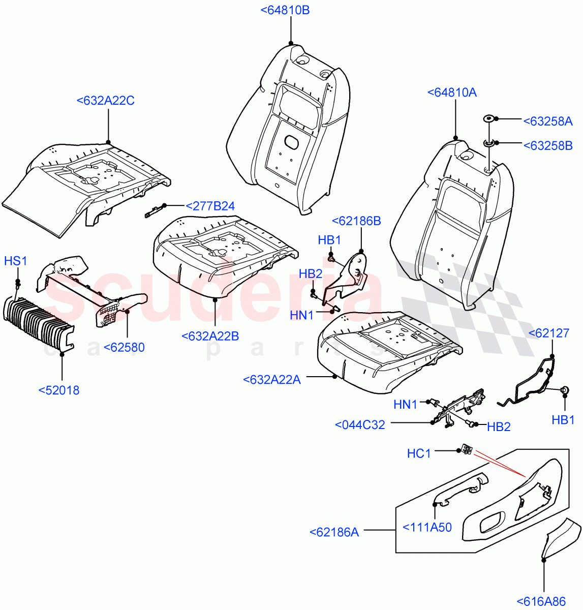 Front Seat Pads/Valances & Heating(Pads/Valances)(Version - Core,Non SVR)((V)FROMJA000001) of Land Rover Land Rover Range Rover Sport (2014+) [2.0 Turbo Petrol GTDI]