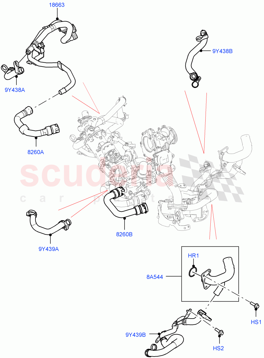 EGR Cooling System (2.0L AJ20D4 Diesel Mid PTA, Itatiaia (Brazil)) ((V) FROMLT000001) of Land Rover Land Rover Discovery Sport (2015+) [2.0 Turbo Diesel]