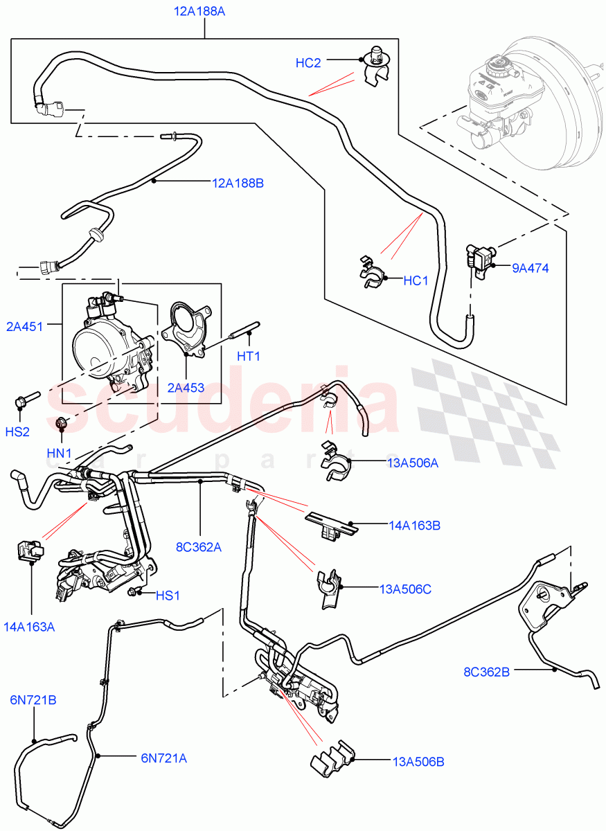 Vacuum Control And Air Injection(4.4L DOHC DITC V8 Diesel,LHD)((V)FROMHA000001) of Land Rover Land Rover Range Rover Sport (2014+) [4.4 DOHC Diesel V8 DITC]