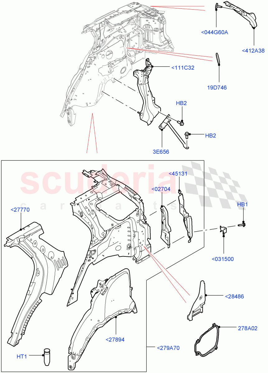 Side Panels - Inner(Rear)(Halewood (UK)) of Land Rover Land Rover Discovery Sport (2015+) [2.0 Turbo Petrol AJ200P]