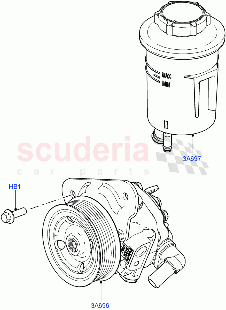 Power Steering Pump Mounting(3.6L V8 32V DOHC EFi Diesel Lion)((V)FROM7A000001,(V)TO9A999999) of Land Rover Land Rover Range Rover Sport (2005-2009) [2.7 Diesel V6]