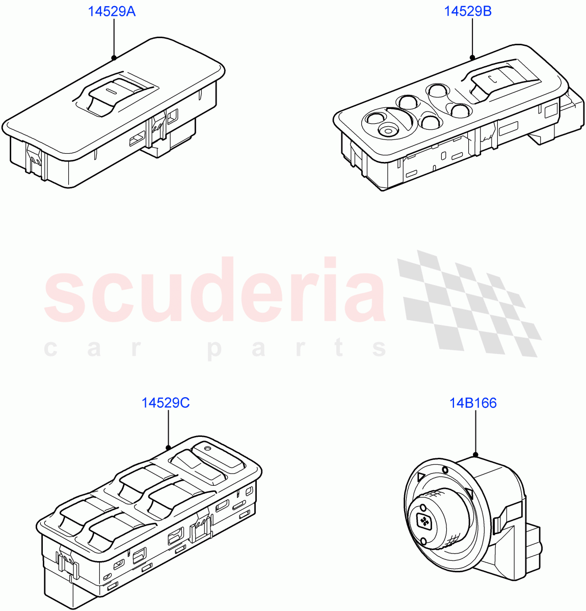 Switches(Door)((V)TO9A999999) of Land Rover Land Rover Range Rover Sport (2005-2009) [2.7 Diesel V6]