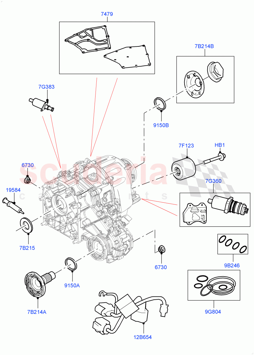 Transfer Drive Components(Nitra Plant Build)(With 1 Speed Transfer Case)((V)FROMM2000001) of Land Rover Land Rover Discovery 5 (2017+) [3.0 I6 Turbo Petrol AJ20P6]