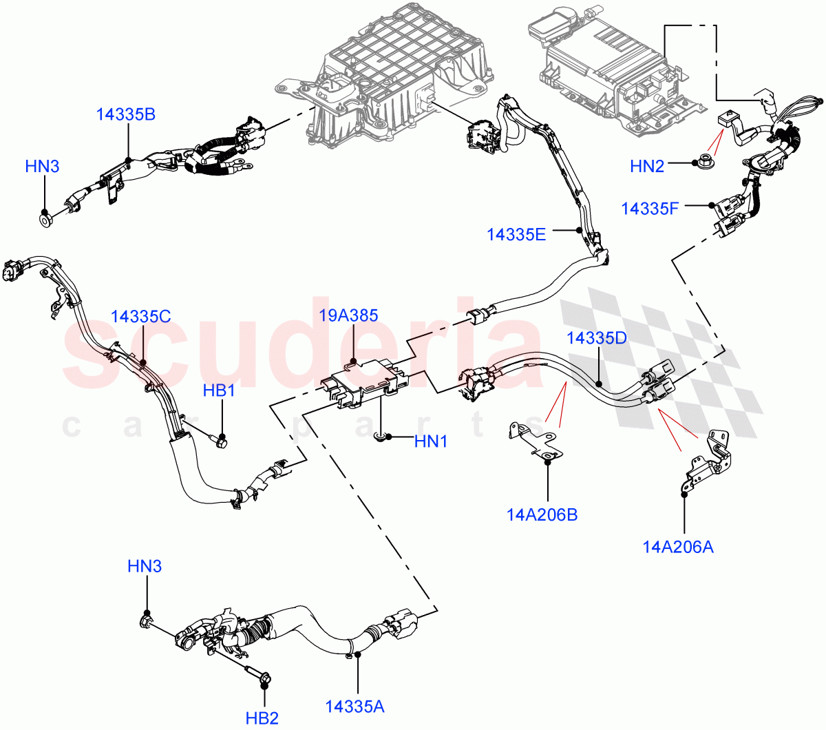 Hybrid Electrical Modules(MHEV Charging Cables and Fixings, Nitra Plant Build)(Electric Engine Battery-MHEV)((V)FROMM2000001) of Land Rover Land Rover Discovery 5 (2017+) [2.0 Turbo Petrol AJ200P]