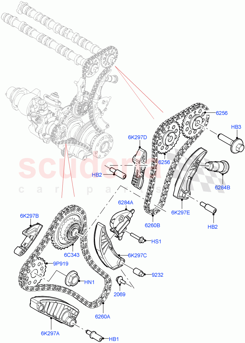 Timing Gear (2.0L AJ21D4 Diesel Mid, Halewood (UK)) ((V) FROMMH000001) of Land Rover Land Rover Discovery Sport (2015+) [2.0 Turbo Diesel AJ21D4]