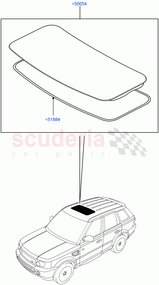 Sliding Roof Panel(Power Tilt/Slide Sun Roof)((V)TO9A999999) of Land Rover Land Rover Range Rover Sport (2005-2009) [2.7 Diesel V6]