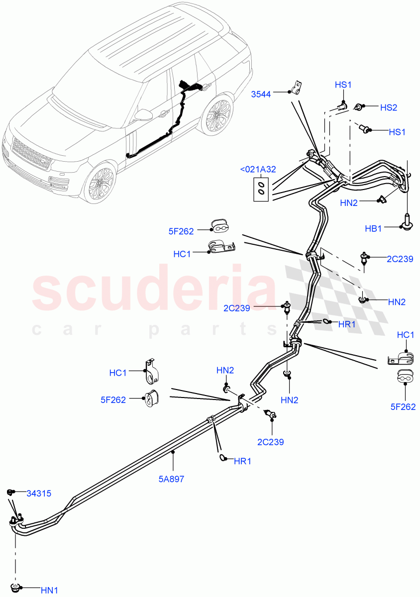 Active Anti-Roll Bar System(Rear, ARC Pipes)(5.0 Petrol AJ133 DOHC CDA,With ACE Suspension,4.4L DOHC DITC V8 Diesel,5.0L OHC SGDI SC V8 Petrol - AJ133,5.0L P AJ133 DOHC CDA S/C Enhanced)((V)TOJA999999) of Land Rover Land Rover Range Rover (2012-2021) [5.0 OHC SGDI NA V8 Petrol]