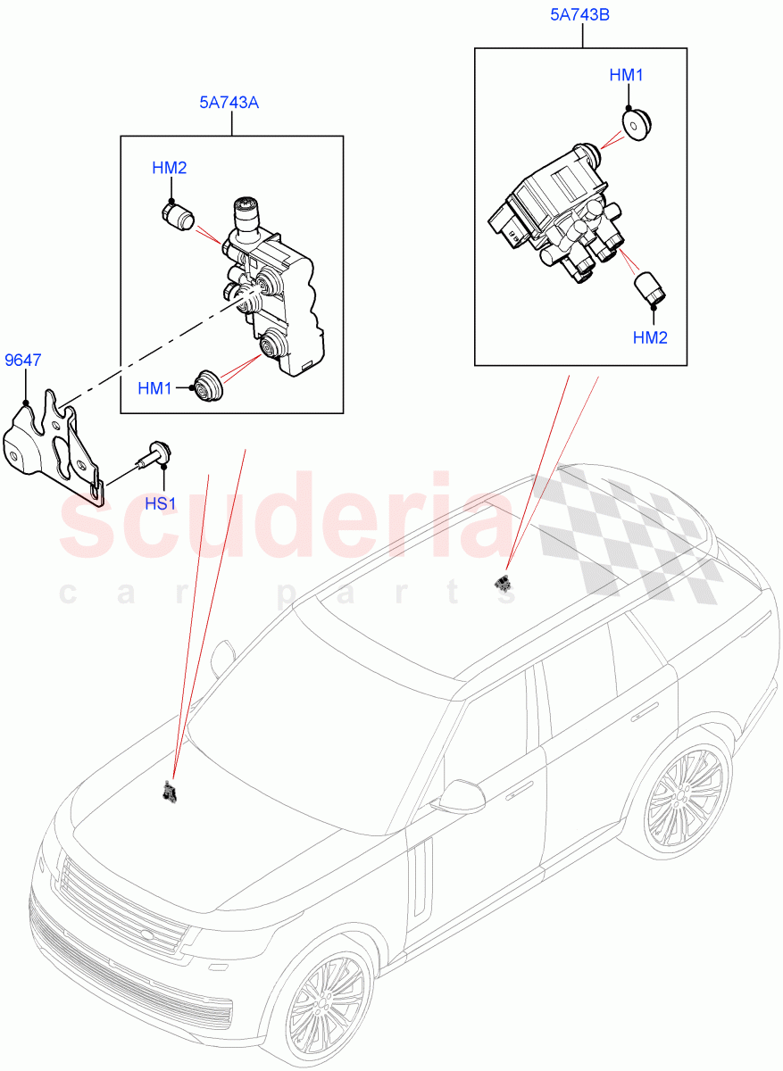 Air Suspension Compressor And Lines(Valve Assembly) of Land Rover Land Rover Range Rover (2022+) [3.0 I6 Turbo Petrol AJ20P6]