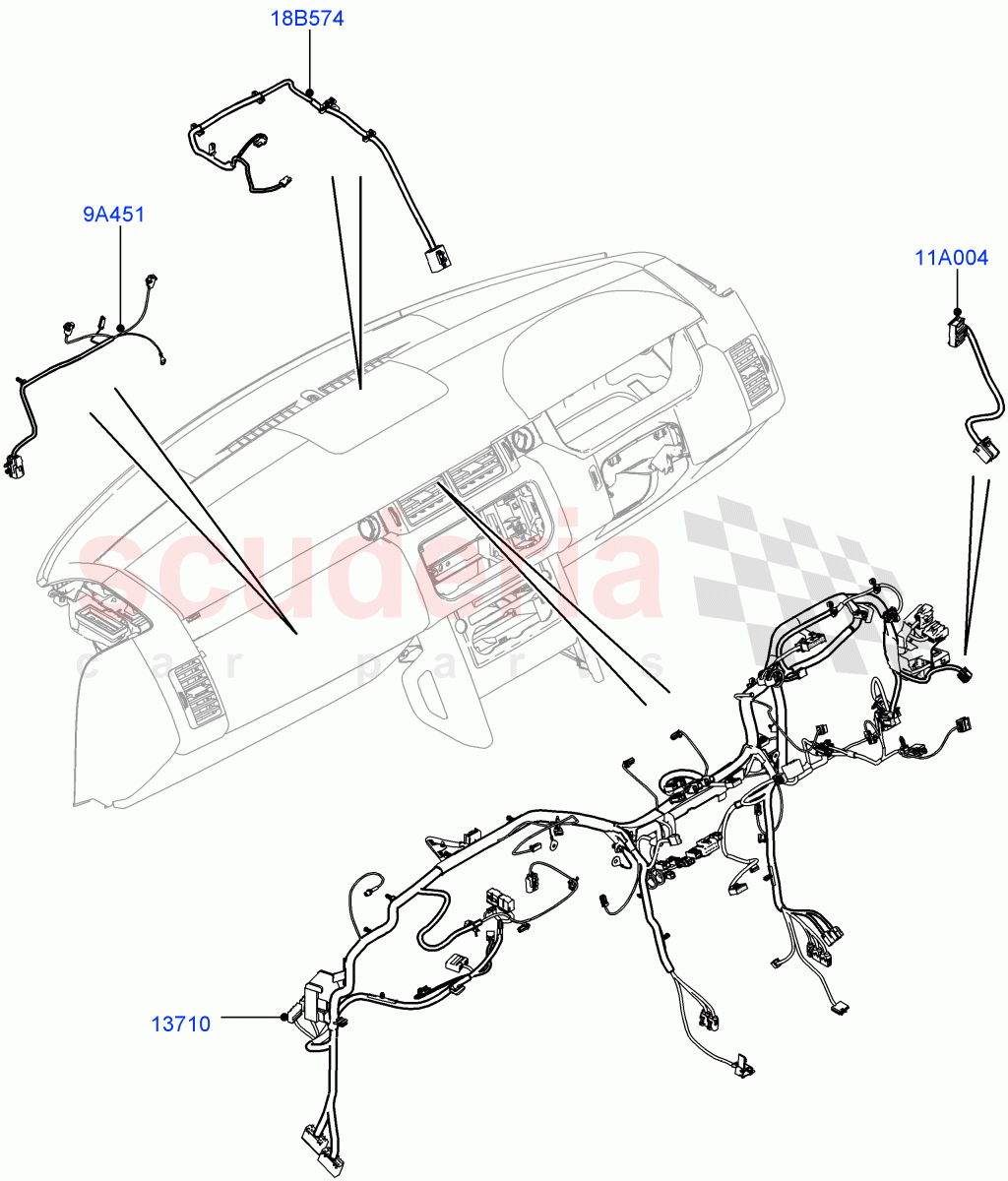 Electrical Wiring - Engine And Dash (Facia) ((V) FROMGA000001, (V) TOHA999999) of Land Rover Land Rover Range Rover (2012-2021) [2.0 Turbo Petrol AJ200P]