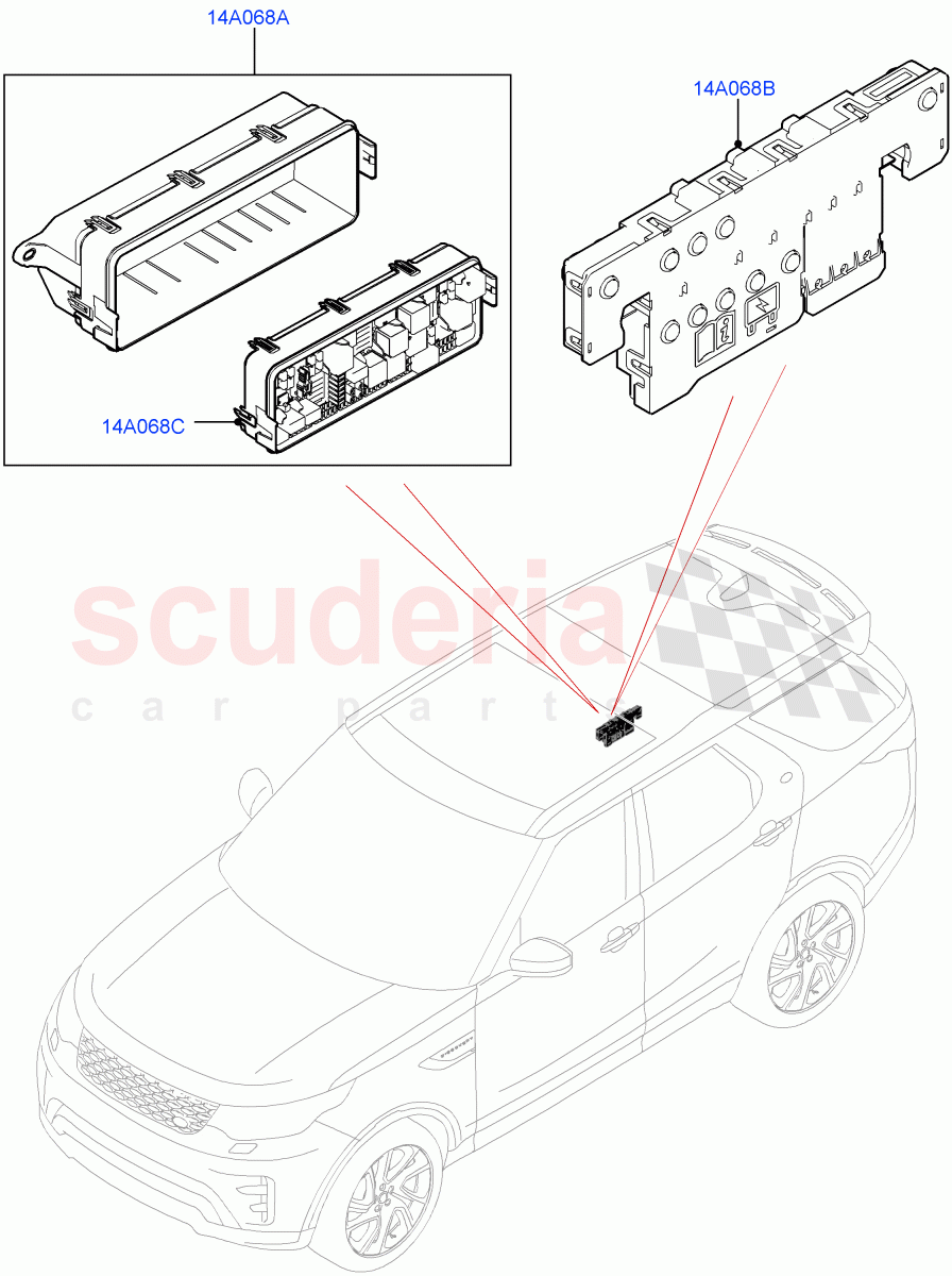 Fuses, Holders And Circuit Breakers (Rear, Solihull Plant Build) ((V) FROMHA000001) of Land Rover Land Rover Discovery 5 (2017+) [3.0 Diesel 24V DOHC TC]