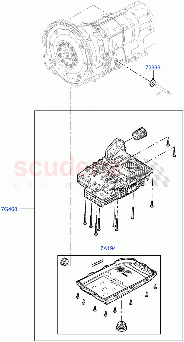 Valve Body - Main Control & Servo's(Solihull Plant Build, Transmission Control Valve)(8 Speed Auto Trans ZF 8HP45)((V)FROMAA000001) of Land Rover Land Rover Discovery 5 (2017+) [3.0 I6 Turbo Diesel AJ20D6]