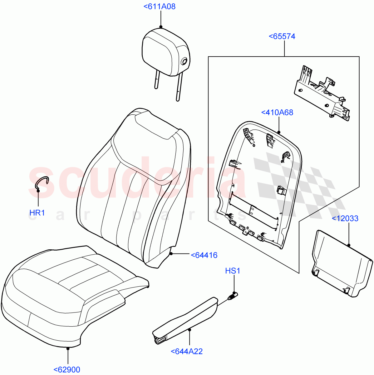 Front Seat Covers(Windsor Leather Perforated) of Land Rover Land Rover Range Rover (2022+) [3.0 I6 Turbo Diesel AJ20D6]