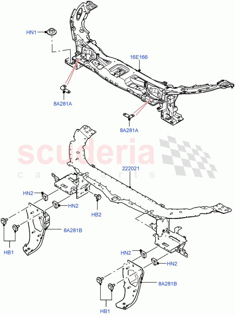 Front Panels, Aprons & Side Members(Front End)(Halewood (UK)) of Land Rover Land Rover Discovery Sport (2015+) [2.2 Single Turbo Diesel]