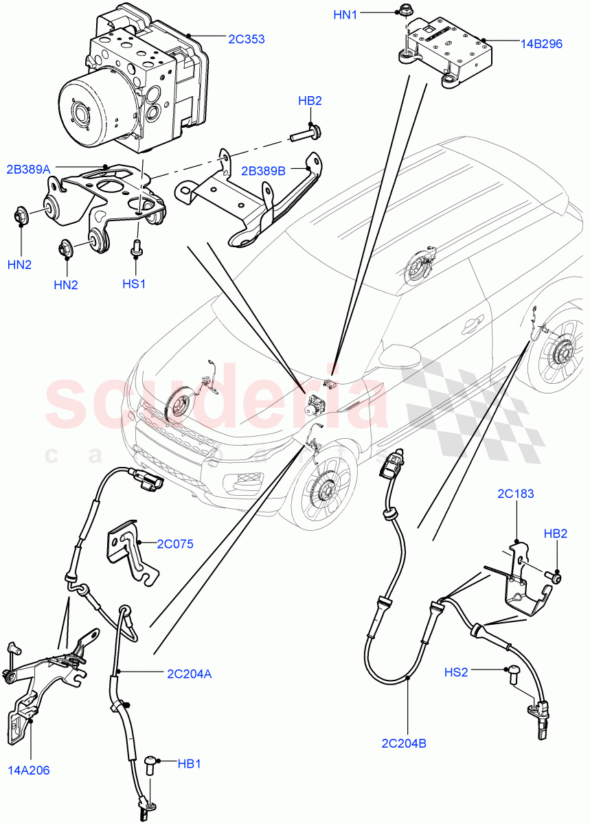 Anti-Lock Braking System (Halewood (UK)) ((V) TODH999999) of Land Rover Land Rover Range Rover Evoque (2012-2018) [2.2 Single Turbo Diesel]