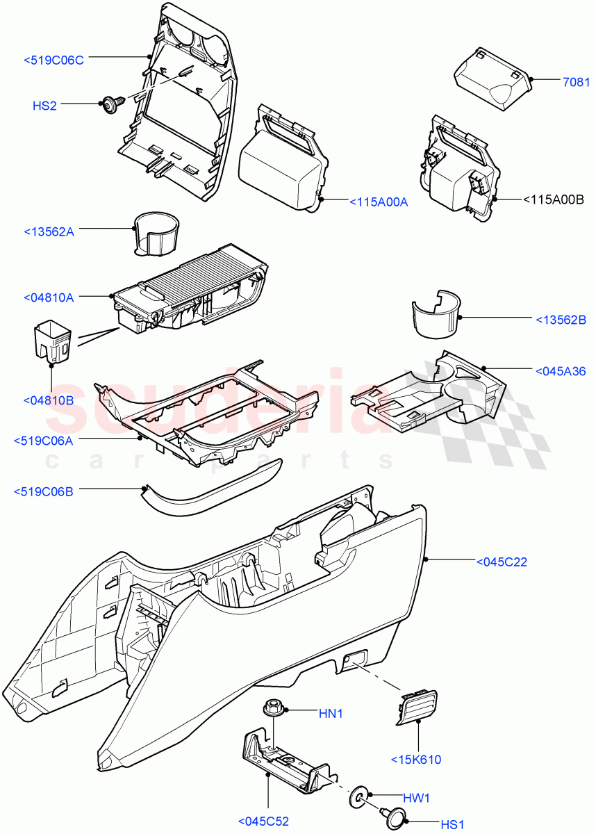 Console - Floor(For Carrier Assy)((V)TO9A999999) of Land Rover Land Rover Range Rover Sport (2005-2009) [2.7 Diesel V6]