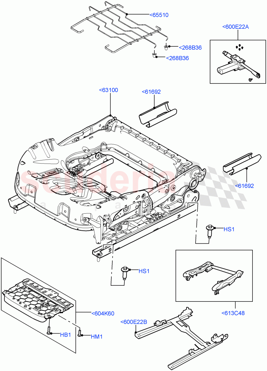 Front Seat Base(Electric Front Seat Adj Non-Memory,Itatiaia (Brazil),Seat - Standard,Driver/Pass Elec Fr Seat Adj/Memory)((V)FROMGT000001) of Land Rover Land Rover Range Rover Evoque (2012-2018) [2.0 Turbo Petrol AJ200P]