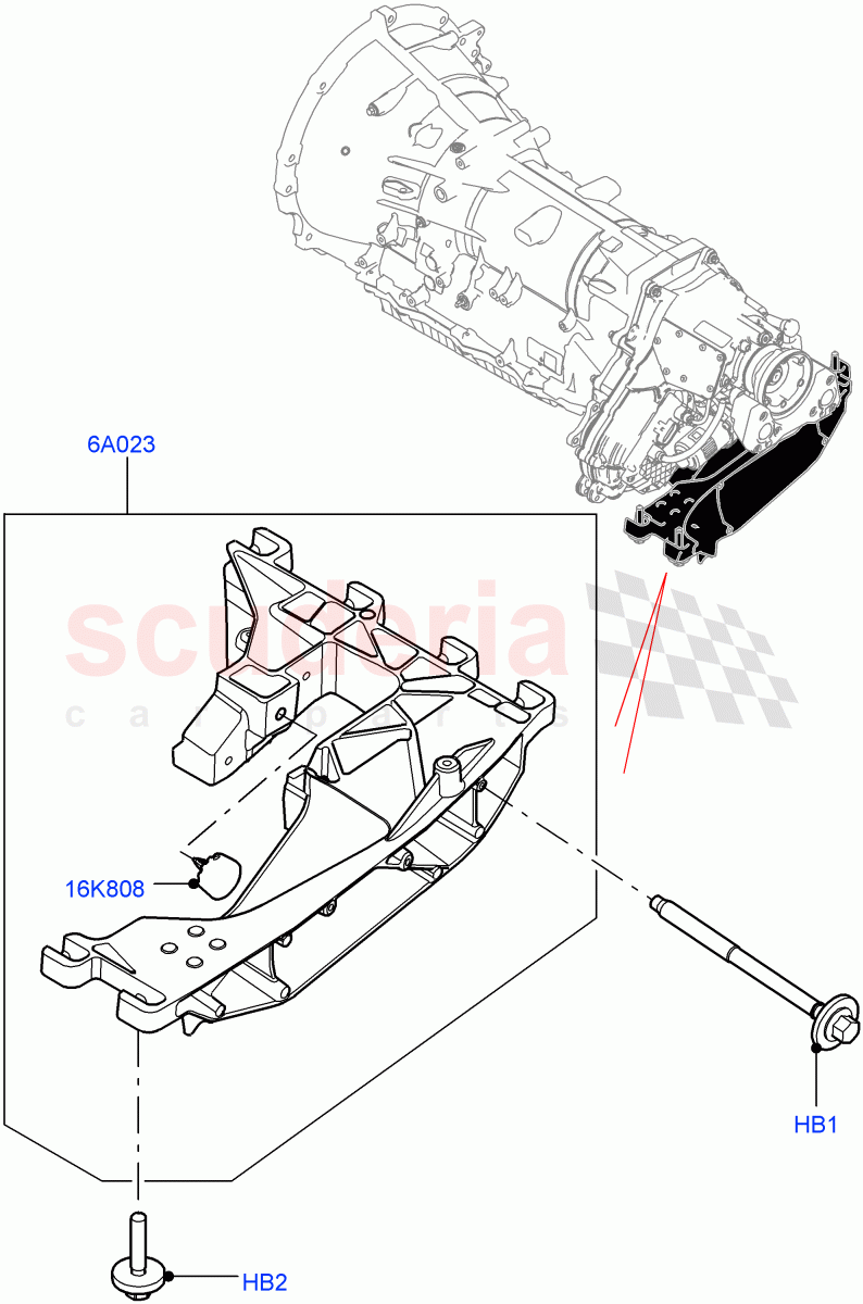 Transmission Mounting(3.0L DOHC GDI SC V6 PETROL,5.0L P AJ133 DOHC CDA S/C Enhanced) of Land Rover Land Rover Range Rover Velar (2017+) [2.0 Turbo Petrol AJ200P]