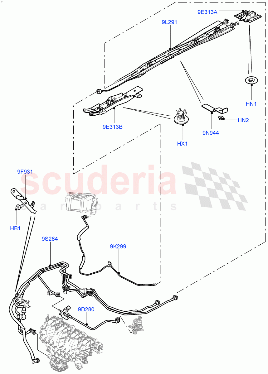 Fuel Lines (Centre And Front) (2.0L 16V TIVCT T/C 240PS Petrol, Changsu (China)) ((V) FROMEG000001) of Land Rover Land Rover Discovery Sport (2015+) [2.0 Turbo Petrol GTDI]