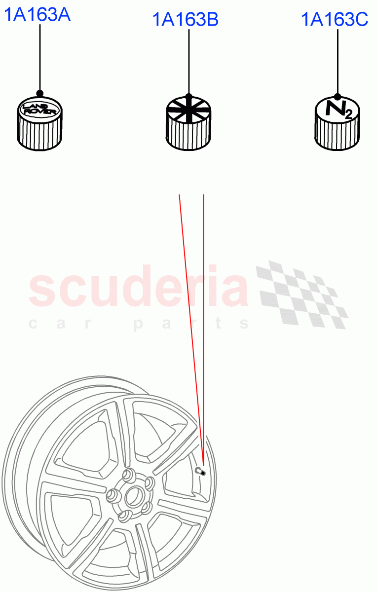 Wheel Ornamentation(Nitra Plant Build, Solihull Plant Build) of Land Rover Land Rover Discovery 5 (2017+) [3.0 I6 Turbo Diesel AJ20D6]