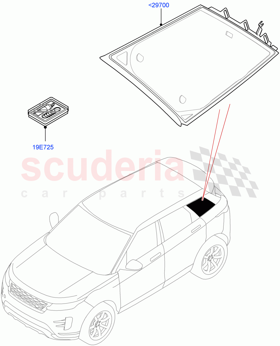 Quarter Windows(Changsu (China)) of Land Rover Land Rover Range Rover Evoque (2019+) [2.0 Turbo Diesel AJ21D4]