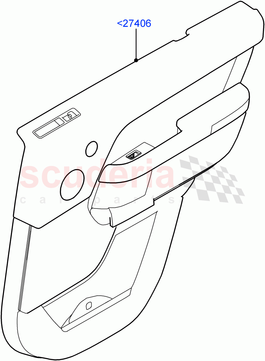 Rear Door Trim Panels((V)FROMJA000001) of Land Rover Land Rover Range Rover (2012-2021) [3.0 I6 Turbo Petrol AJ20P6]