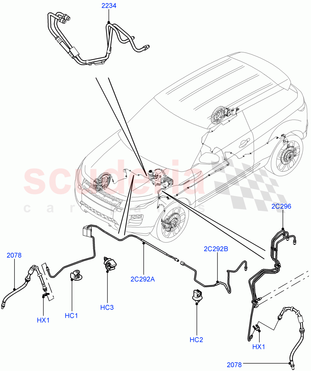 Front Brake Pipes(Changsu (China))((V)FROMEG000001) of Land Rover Land Rover Range Rover Evoque (2012-2018) [2.0 Turbo Petrol AJ200P]