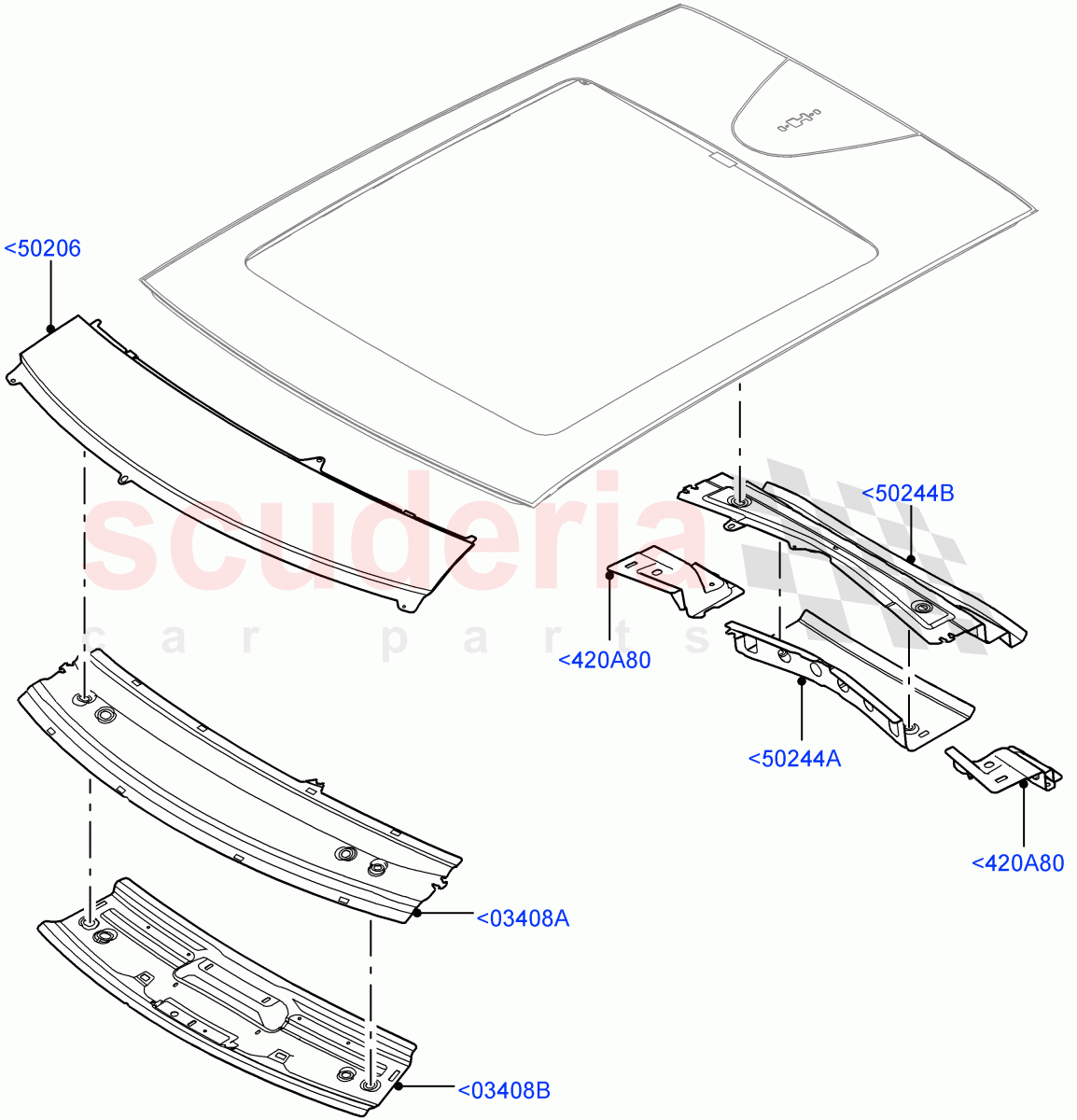 Roof - Sheet Metal(With Roof Conversion-Panorama Power,Itatiaia (Brazil),With Roof Conversion-Panorama Roof) of Land Rover Land Rover Range Rover Evoque (2019+) [2.0 Turbo Diesel]