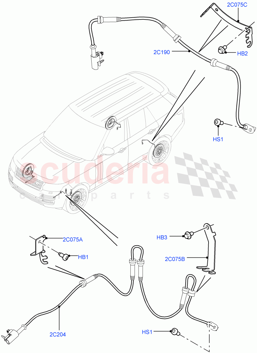 Anti-Lock Braking System(ABS/Speed Sensor) of Land Rover Land Rover Range Rover (2012-2021) [3.0 I6 Turbo Petrol AJ20P6]