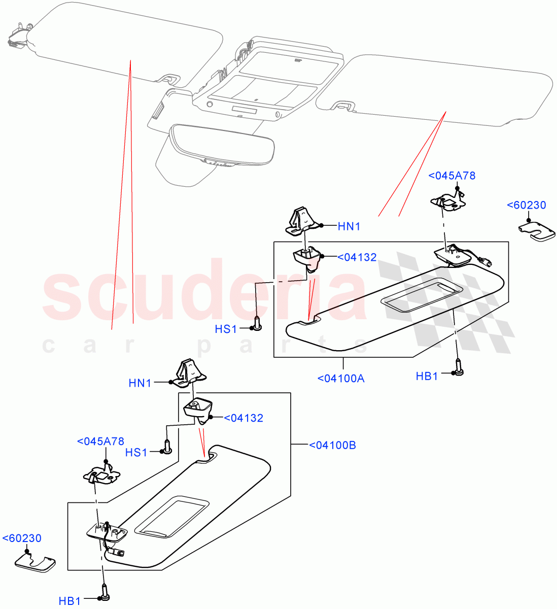 Headlining And Sun Visors(Solihull Plant Build)((V)FROMHA000001) of Land Rover Land Rover Discovery 5 (2017+) [3.0 I6 Turbo Diesel AJ20D6]