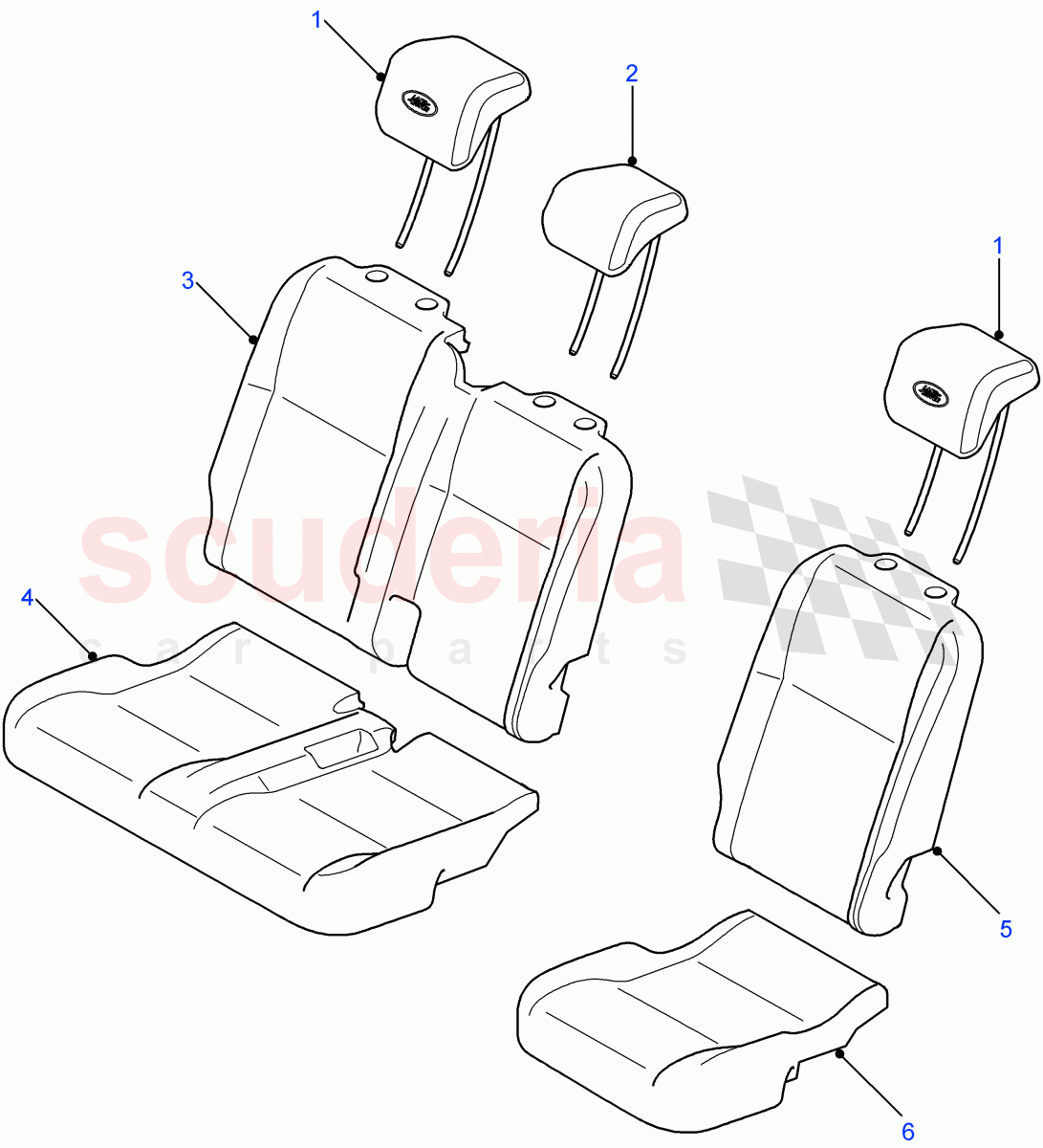 Middle Row Seats (Station Wagon - 5 Door, 110" Wheelbase) of Land Rover Land Rover Defender (2007-2016)