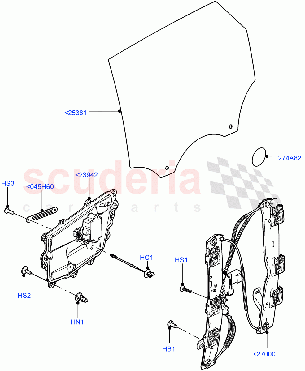 Rear Door Glass And Window Controls of Land Rover Land Rover Range Rover Velar (2017+) [2.0 Turbo Diesel]