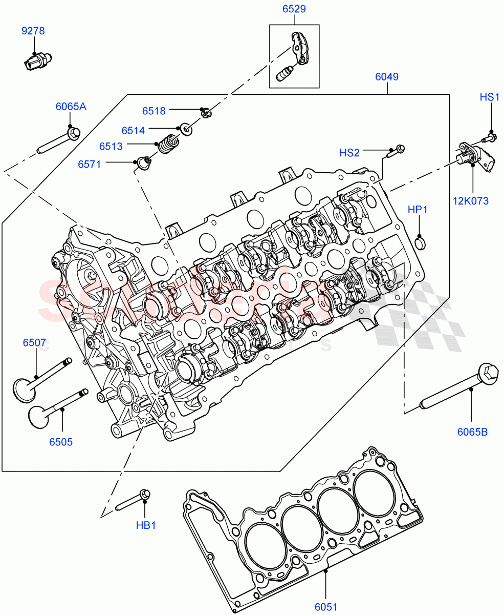 Cylinder Head (4.4L DOHC DITC V8 Diesel) ((V) FROMBA000001) of Land Rover Land Rover Range Rover Sport (2014+) [4.4 DOHC Diesel V8 DITC]