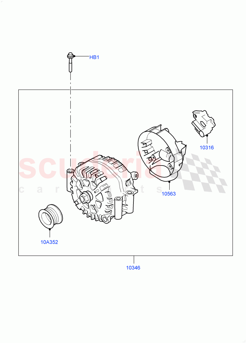 Alternator And Mountings(4.4 V8 Turbo Petrol (NC10)) of Land Rover Land Rover Range Rover (2022+) [3.0 I6 Turbo Diesel AJ20D6]