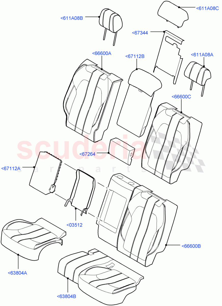 Rear Seat Covers(Windsor Leather Perforated,Non SVR)((V)FROMEA396203,(V)TOHA999999) of Land Rover Land Rover Range Rover Sport (2014+) [5.0 OHC SGDI SC V8 Petrol]