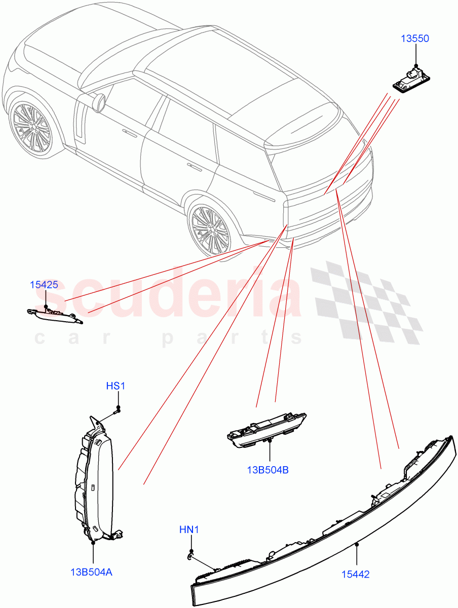 Rear Lamps of Land Rover Land Rover Range Rover (2022+) [3.0 I6 Turbo Diesel AJ20D6]