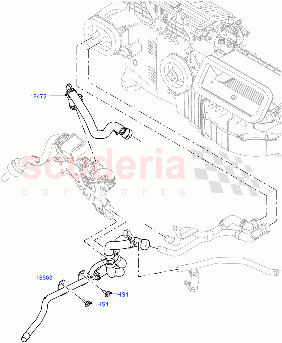 Heater Hoses(Front)(3.0 V6 Diesel,Fuel Fired Heater With Park Heat,Fuel Heater W/Pk Heat With Remote)((V)FROMKA000001) of Land Rover Land Rover Range Rover Sport (2014+) [3.0 I6 Turbo Petrol AJ20P6]