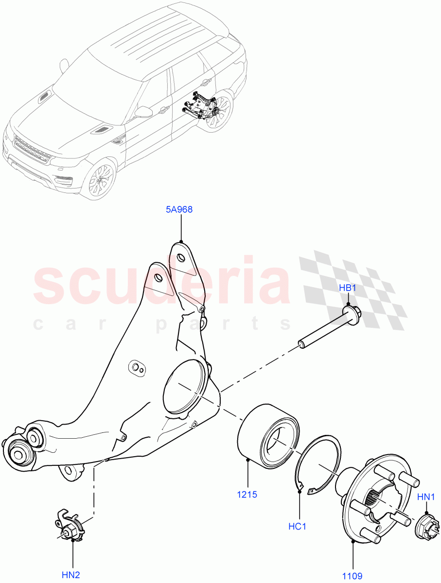 Rear Knuckle And Hub of Land Rover Land Rover Range Rover Sport (2014+) [3.0 I6 Turbo Diesel AJ20D6]