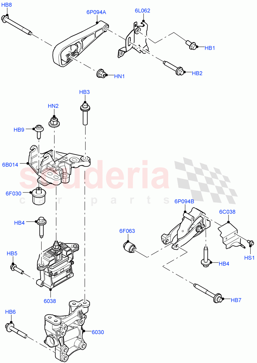 Engine Mounting (2.0L AJ21D4 Diesel Mid, Halewood (UK)) ((V) FROMMH000001) of Land Rover Land Rover Range Rover Evoque (2019+) [2.0 Turbo Diesel]