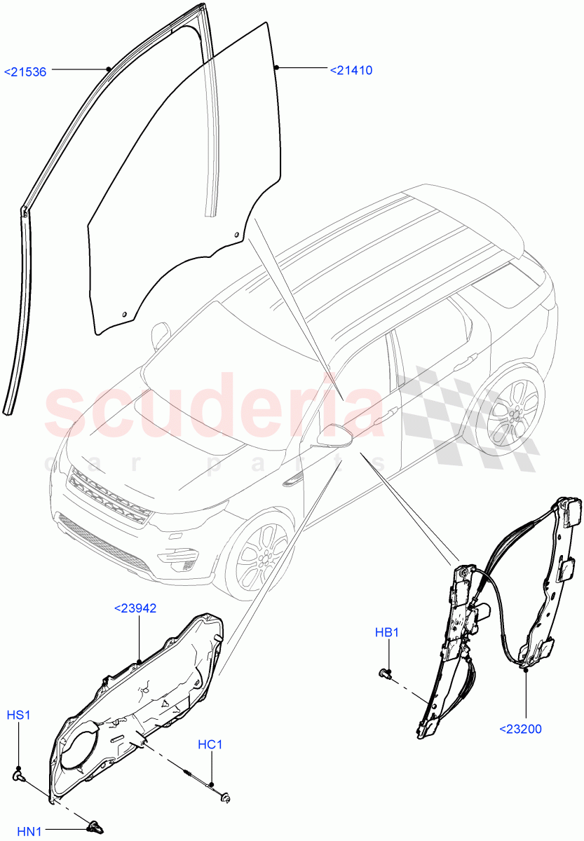 Front Door Glass & Window Controls(Changsu (China))((V)FROMFG000001) of Land Rover Land Rover Discovery Sport (2015+) [2.2 Single Turbo Diesel]